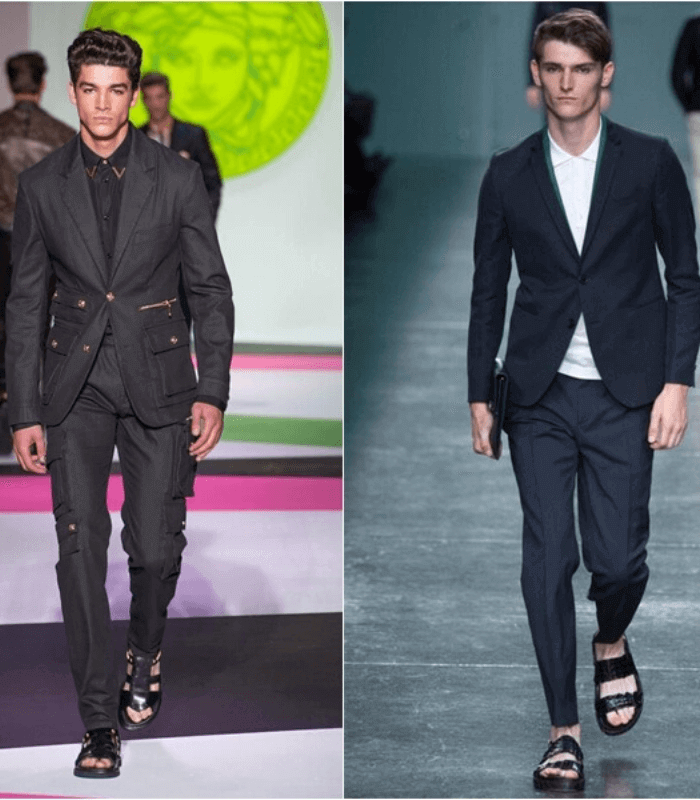 남자 샌들과 믹스 앤 매치: 10가지 이상의 최고의 의상 조합