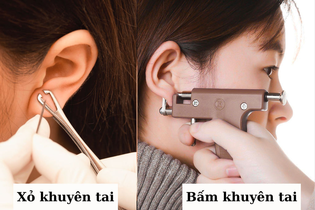 nên bấm hay xỏ khuyên tai?